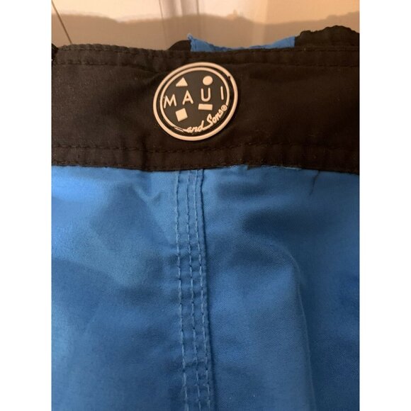 Retro 80s 90s Maui And Sons Spell Out‎ Board Shorts Men’s Size 38 Blue Black - Picture 5 of 8